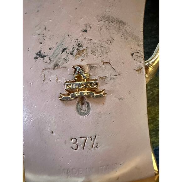 Authentic PRADA Gold Gladiator Strap Sandals Size 37.5 *READ DESCRIPTION* - Picture 9 of 11